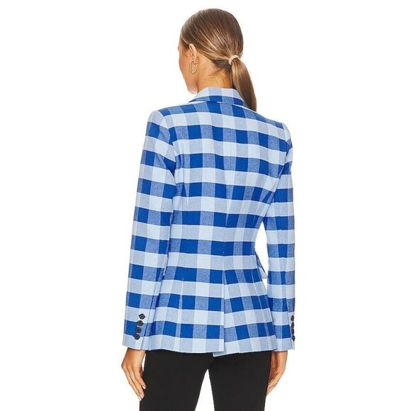 Smythe Lounge Blazer in Tonal Blue Check US4 - Picture 3 of 11